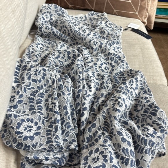 Tommy Hilfiger Women's Sleeveless Fit and Flare Dress scuba crepe bicolor block - Picture 7 of 9